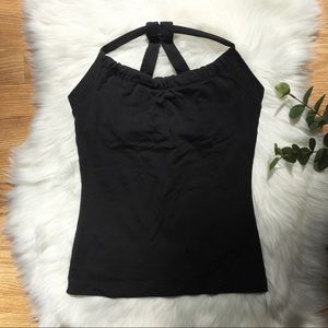 PrAna Black Built-in Bra Strappy Tank Top Size S